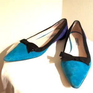 Prada Tricolor Suede Flats 40/9.5